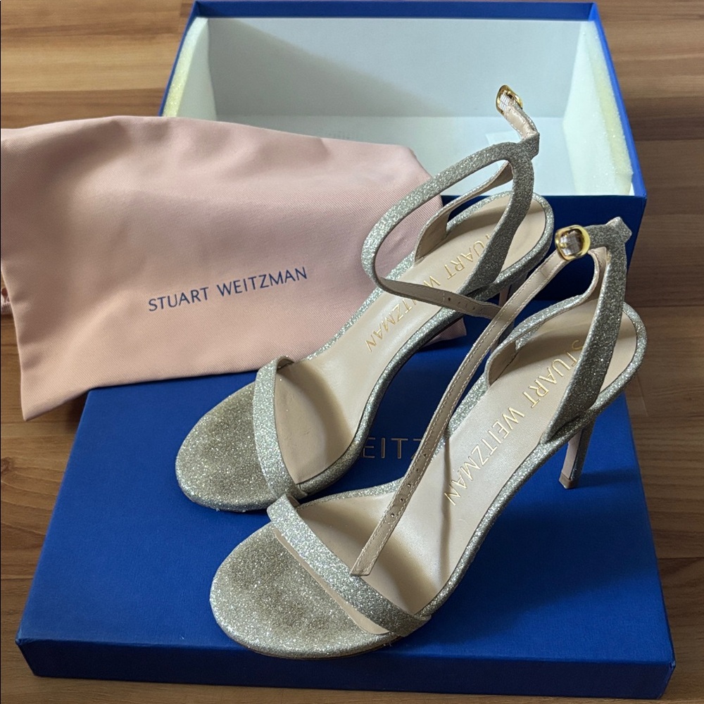 Stuart Weitzman Silver Strappy Sandals